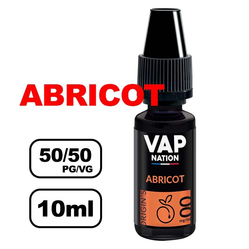 Vap nation Origin's 10ml e-liquide mono arôme pour cigarette electronique au bureau de tabac- abricot