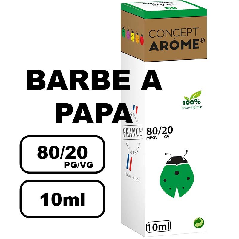 Conceptarome 10ml e-liquide saveur naturelle bio Sans additifs- barbe-a-papa