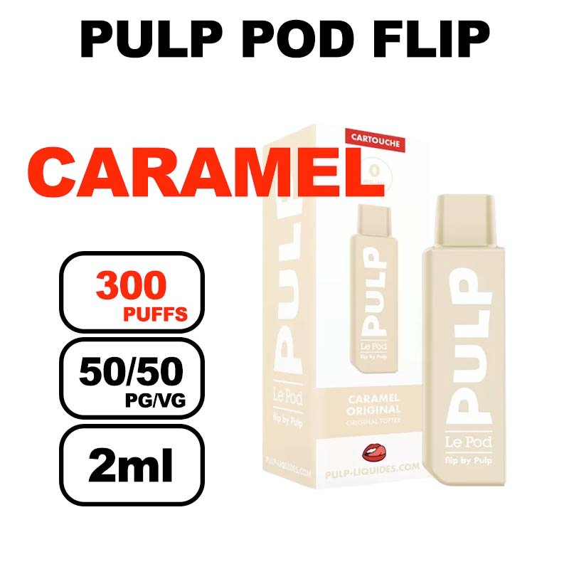Pulp Flip x1 cartouche 2ml e-liquide pré-rempli sans fuite- caramel