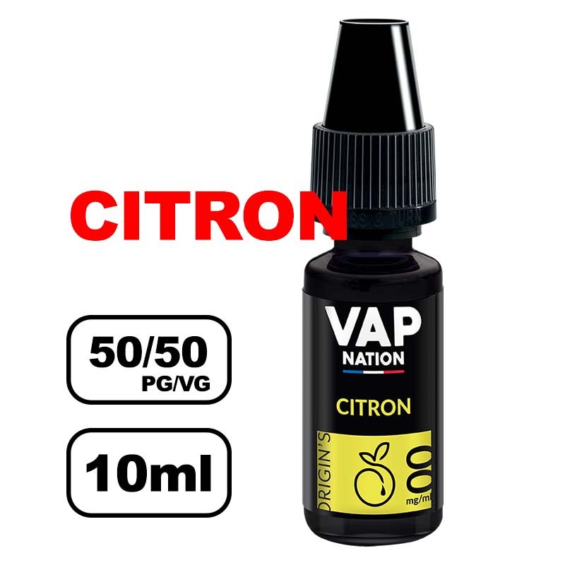 Vap nation Origin's 10ml e-liquide mono arôme pour cigarette electronique au bureau de tabac- citron