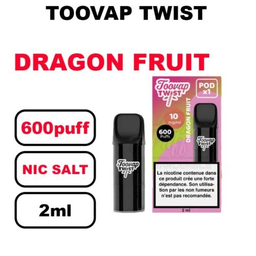 Toovap Twist x1 cartouche 2ml eliquide pré-rempli sans fuite- dragon fruit