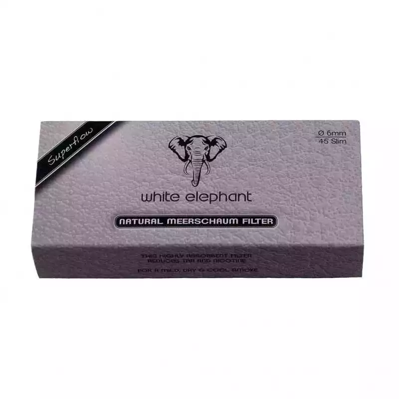 WHITE ELEPHANT 6mm 20 Filtre pipe Meerschaum (écume de mer) anti goudron impureté