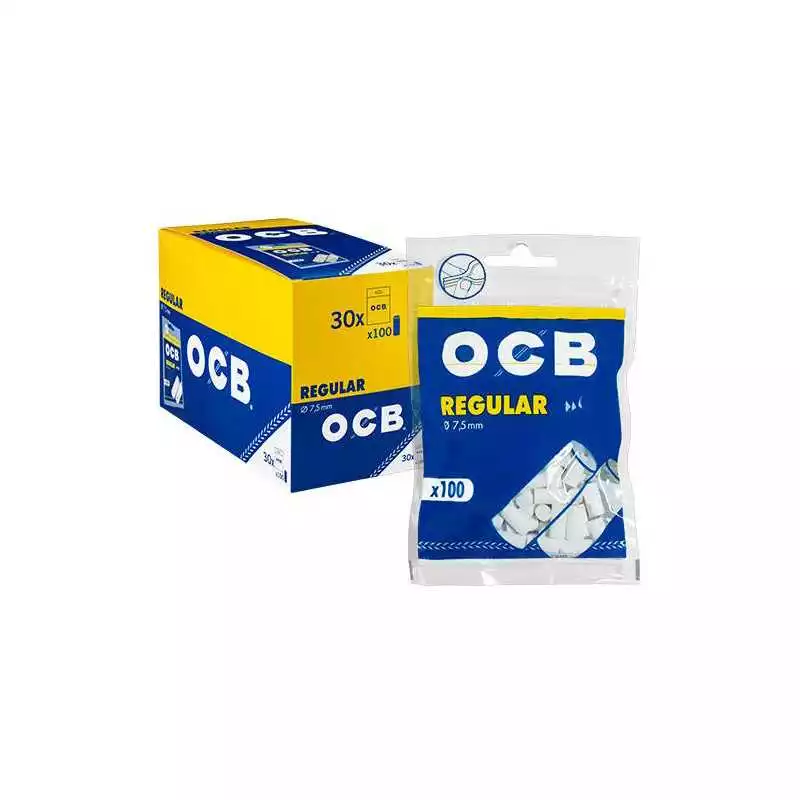 Filtres OCB regular 7.5mm - boite de 30 Sachets de 100 filtres