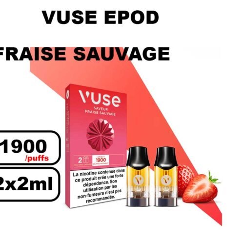 Vuse cartouche Epod x2 1.9ml Capsule ePOD eliquide pré-remplie pour vapoteur- fraise
