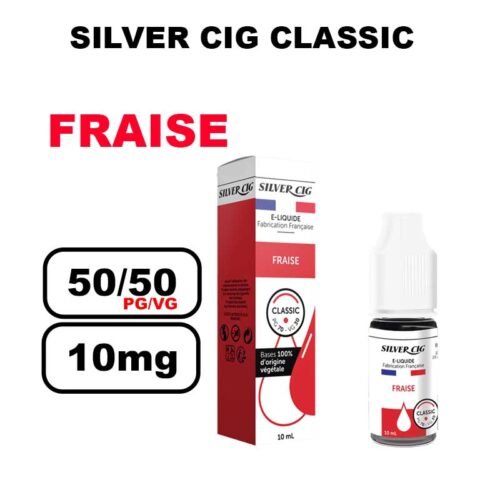 Silver cig classic 10ml saveur mono au bureau de tabac- fraise