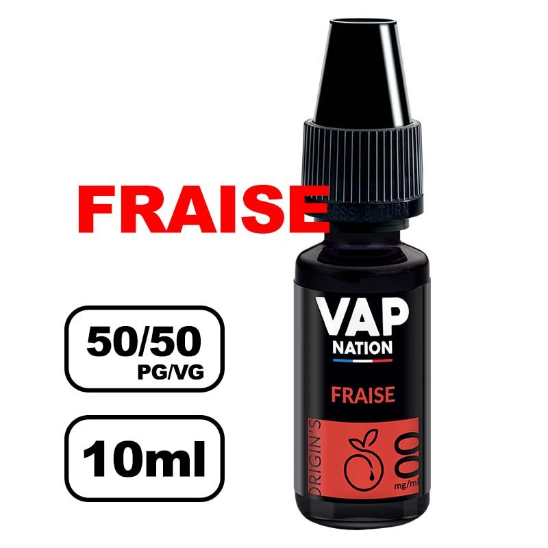 Vap nation Origin's 10ml e-liquide mono arôme pour cigarette electronique au bureau de tabac-fraise