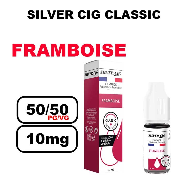 Silver cig classic 10ml saveur mono au bureau de tabac- framboise