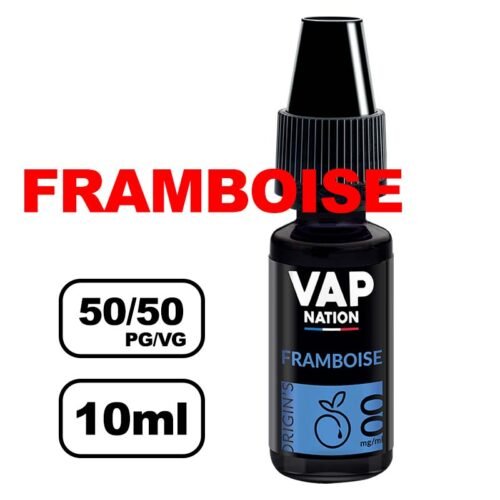 Vap nation Origin's 10ml e-liquide mono arôme pour cigarette electronique au bureau de tabac-framboise