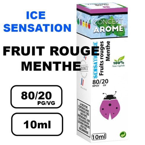 Conceptarome sensation Ice 10ml e-liquide saveur naturelle bio Sans additifs pour cigarette électronique- fruit rouge givré