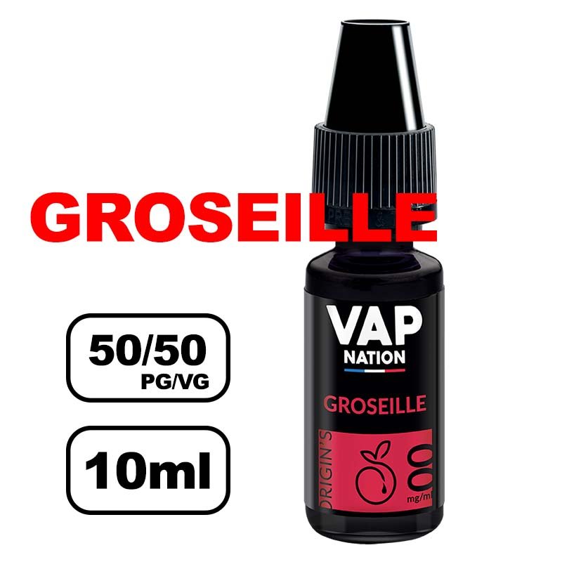 Vap nation Origin's 10ml e-liquide mono arôme pour cigarette electronique au bureau de tabac- groseille