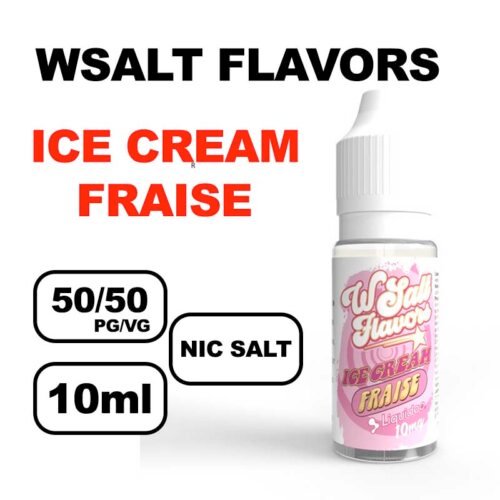 Liquideo Wsalt flavors 10ml E-liquide aux Sels de Nicotine pour Vape Douce et Intense- ice cream fraise