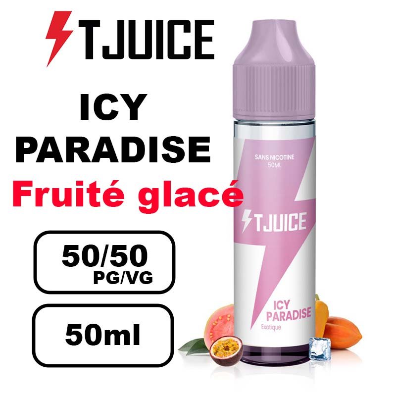 T-juice 50ml e-liquide - Vapez des Saveurs Fruitées et Fraîches en Grand Format- icy paradise