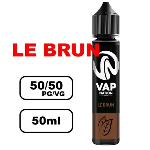Vap nation Origin's 50ml e-liquide flacon mono arôme pour cigarette electronique au bureau de tabac- le brun