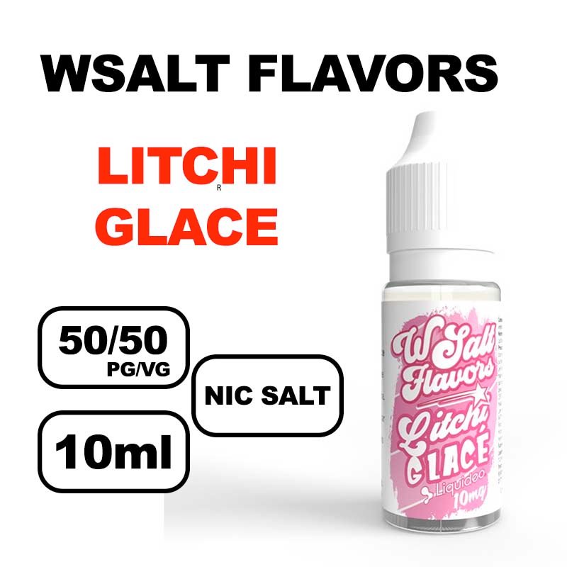 Liquideo Wsalt flavors 10ml E-liquide aux Sels de Nicotine pour Vape Douce et Intense- litchi glace