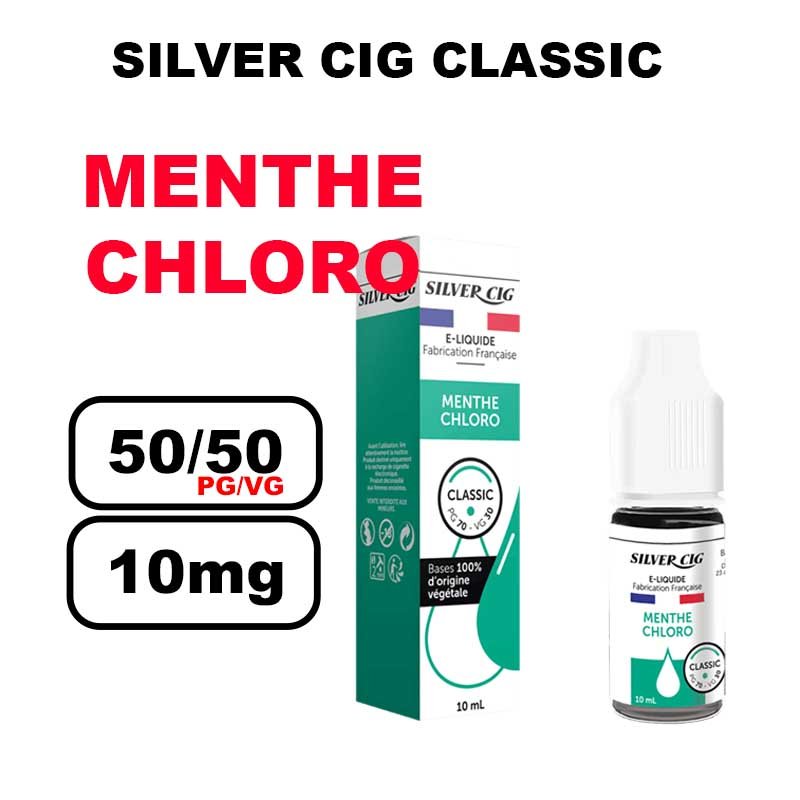 Silver cig classic 10ml saveur mono au bureau de tabac- menthe chloro