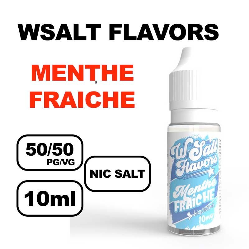 Liquideo Wsalt flavors 10ml E-liquide aux Sels de Nicotine pour Vape Douce et Intense- menthe fraiche