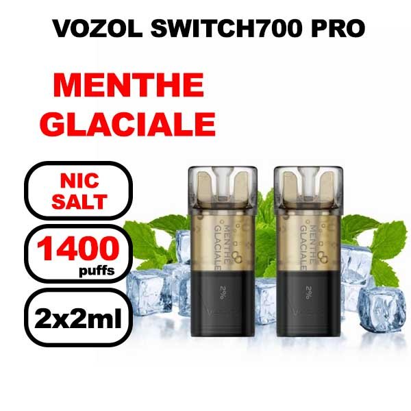 Vozol x2 cartouches pré-remplies 2ml sans fuite- menthe glaciale