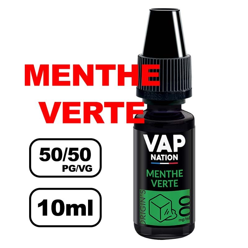 Vap nation Origin's 10ml e-liquide mono arôme pour cigarette electronique au bureau de tabac-menthe verte