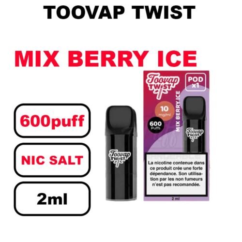 Toovap Twist x1 cartouche 2ml eliquide pré-rempli sans fuite- fraise des bois