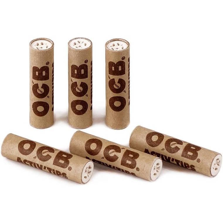 OCB Activ Tips Virgin Filtres Charbon Actif Marron non blanchi - Filtration Anti-Goudron et nicotine tabac