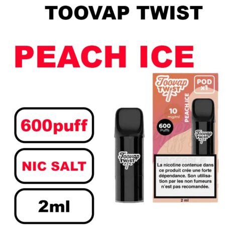 Toovap Twist x1 cartouche 2ml eliquide pré-rempli sans fuite- peche glacé