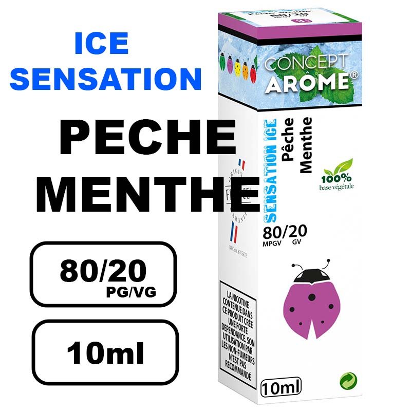 Conceptarome sensation Ice 10ml e-liquide saveur naturelle bio Sans additifs pour cigarette électronique- peche givré