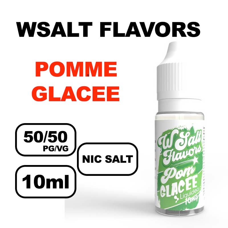 Liquideo Wsalt flavors 10ml E-liquide aux Sels de Nicotine pour Vape Douce et Intense- pomme glacee