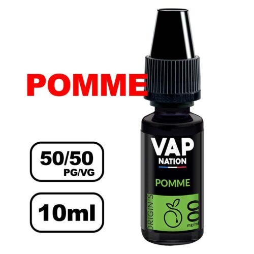Vap nation Origin's 10ml e-liquide mono arôme pour cigarette electronique au bureau de tabac-pomme