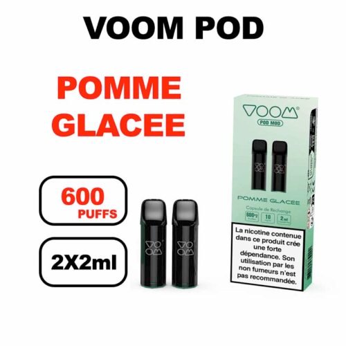 Voom x2 cartouches puff 2ml e-liquide pré-rempli sans fuite- pomme glacée