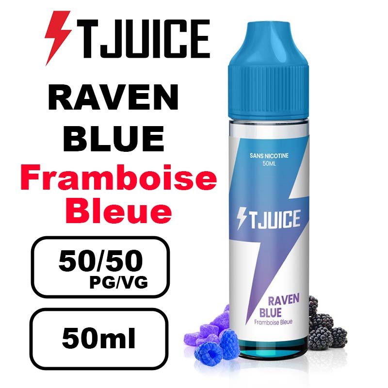 T-juice 50ml e-liquide - Vapez des Saveurs Fruitées et Fraîches en Grand Format- raven blue