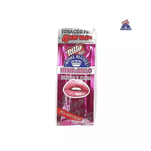 ROYAL bubblegum BLUNTS HEMPARILLO Wraps hemp aromatisé sans tabac - sachet x4 feuilles parfumées saveur fruitée pas cher