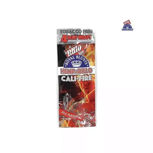 ROYAL cali fire BLUNTS HEMPARILLO Wraps hemp aromatisé sans tabac - sachet x4 feuilles parfumées saveur fruitée pas cher