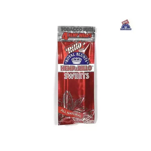 ROYAL sweet BLUNTS HEMPARILLO Wraps hemp aromatisé sans tabac - sachet x4 feuilles parfumées saveur fruitée pas cher