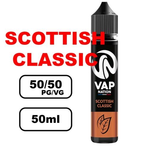 Vap nation Origin's 50ml e-liquide flacon mono arôme pour cigarette electronique au bureau de tabac- scottish classic