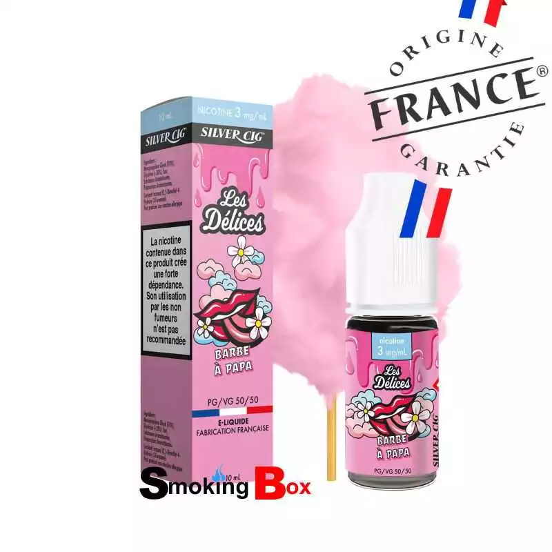 silver cig les delices eliquide barbe à papa