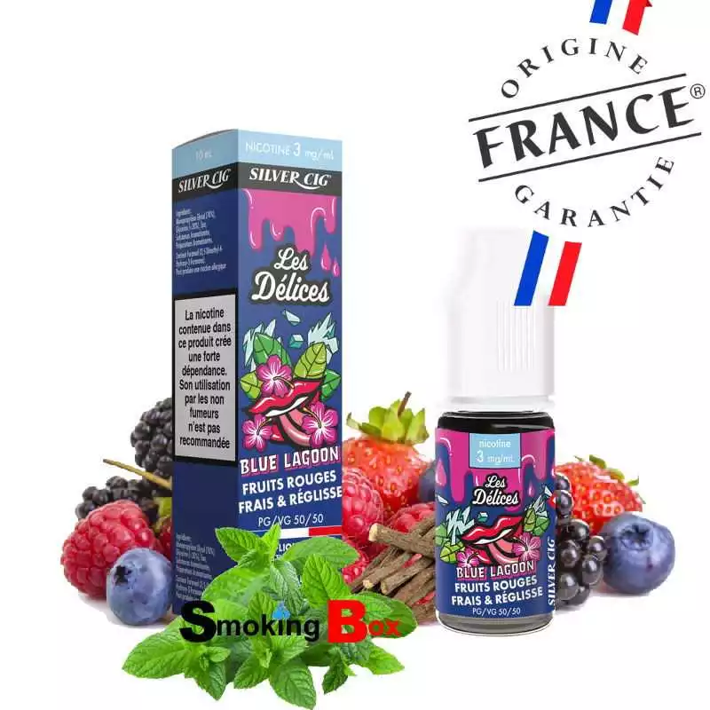 silver cig les delices eliquide blue lagoo fruits rouges frais réglisse