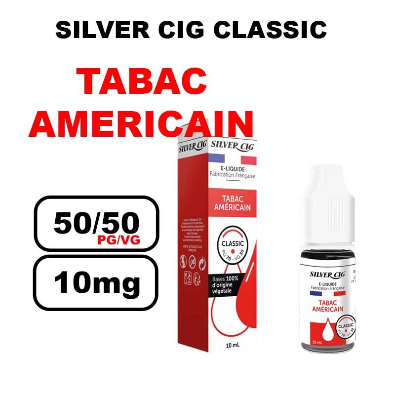 Silver cig classic 10ml saveur mono au bureau de tabac- americain