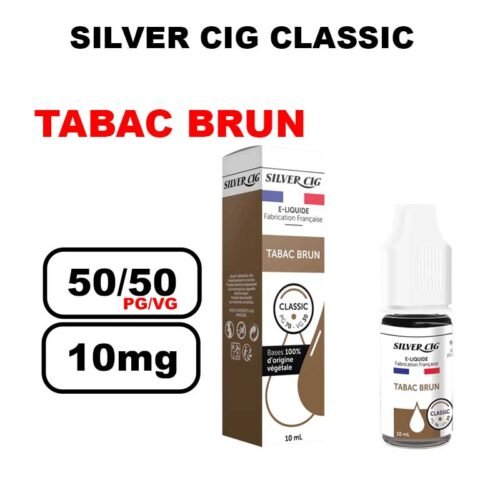Silver cig classic 10ml saveur mono au bureau de tabac- brun