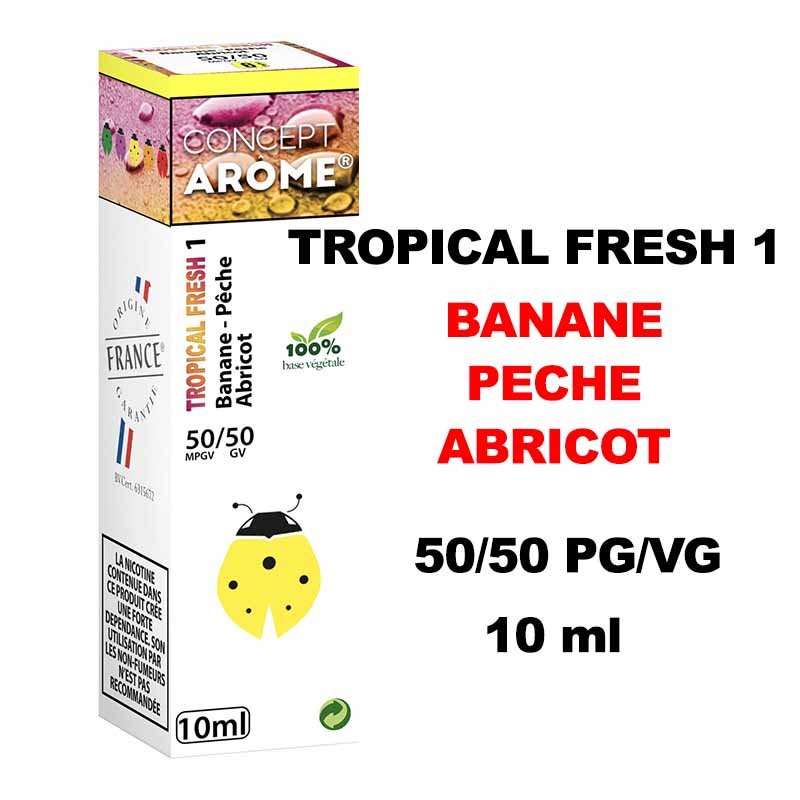 Conceptarome tropical fresh 10ml e-liquide saveur naturelle bio Sans additifs pour cigarette électronique- tropic1