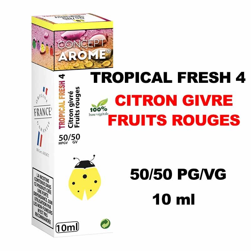 Conceptarome tropical fresh 10ml e-liquide saveur naturelle bio Sans additifs pour cigarette électronique- tropic4