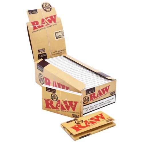Papier RAW CLASSIC Regular x100 feuilles non blanchi à rouler pour votre tabac x25