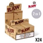 Papier RAW Connoisseur slim + filtre carton x32 feuilles à rouler pour votre tabac x24
