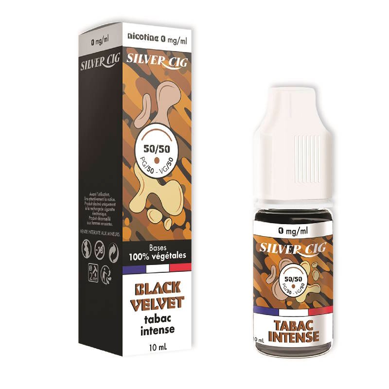 Silver cig 50/50 10ml black velvet tabac intense