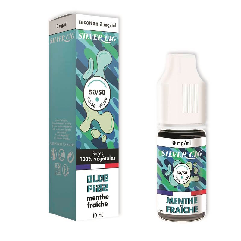 Silver cig 50/50 10ml blue fizz Menthe fraiche