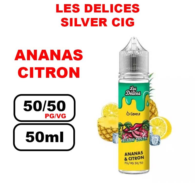 Les délices 50ml eliquide silver cig- ananas citron