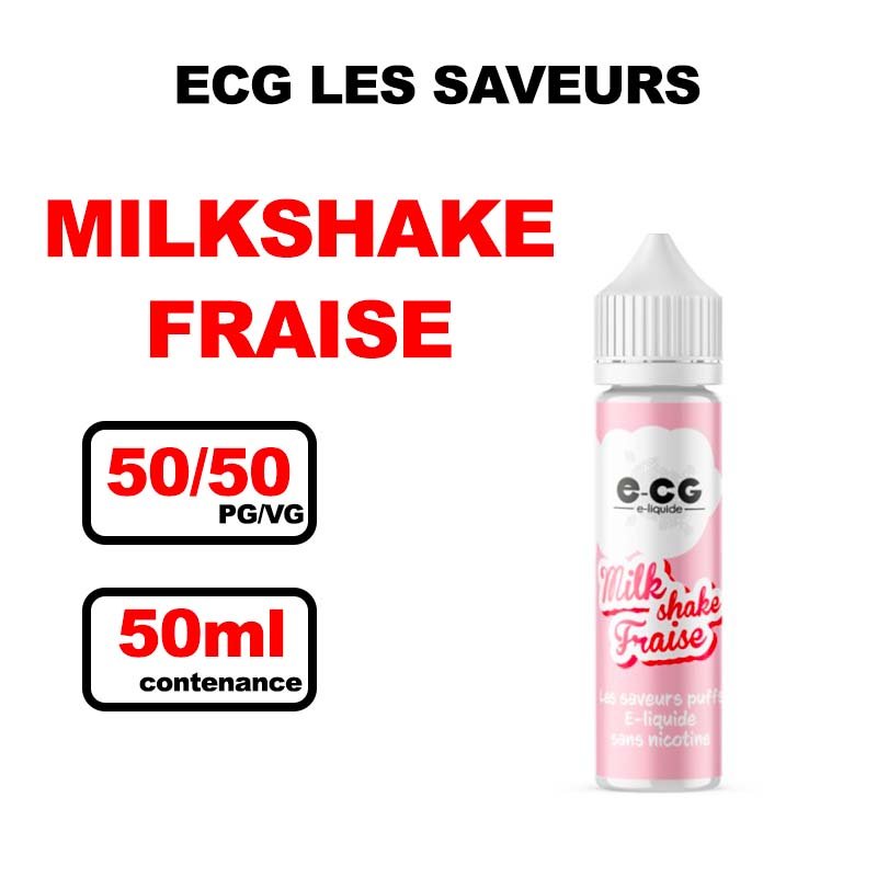 E-cg Les saveurs Puffs e-liquide 0mg 50ml- milkshake fraise