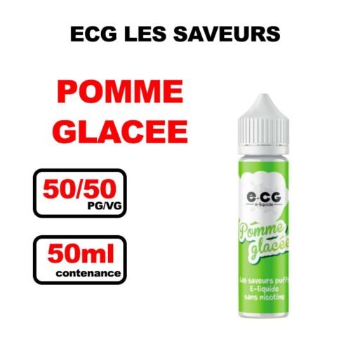 E-cg Les saveurs Puffs e-liquide 0mg 50ml- pomme glacée