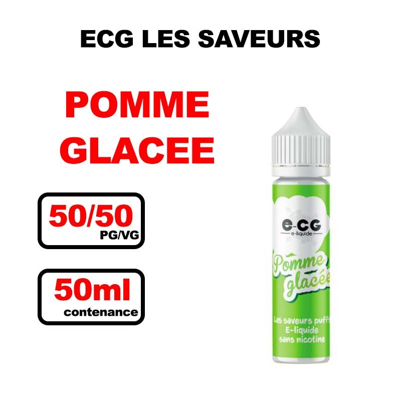 E-cg Les saveurs Puffs e-liquide 0mg 50ml- pomme glacée