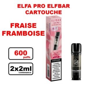 Cartouches ELFA PRO e-liquide pré-rempli 2ml saveur puff Elfbar x2