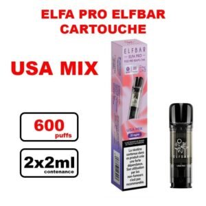 Cartouches ELFA PRO e-liquide pré-rempli 2ml saveur puff Elfbar x2